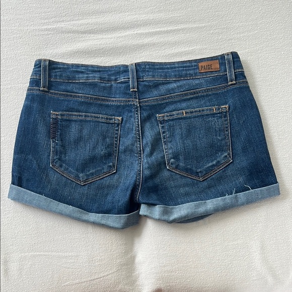 PAIGE Blue Jean Shorts with Cuffed Hem - Picture 2 of 4
